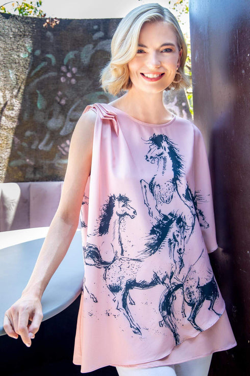 Ophelia Top - Pink Dressage